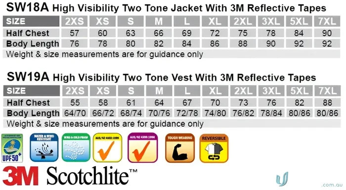 Winning Spirit SW20A 3in1 Rainproof Safety Jacket