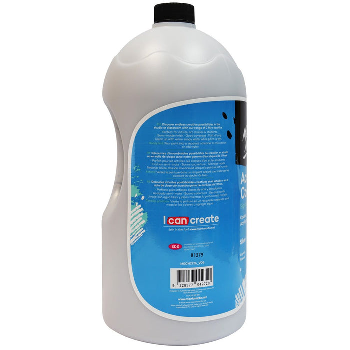 Acrylic Colour Paint Signature 2L (67.6 US fl.oz) Bottle –Silver