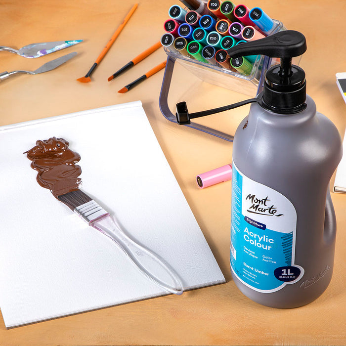 Acrylic Colour Signature 1L (33.8 US fl.oz) Bottle - Burnt Umber