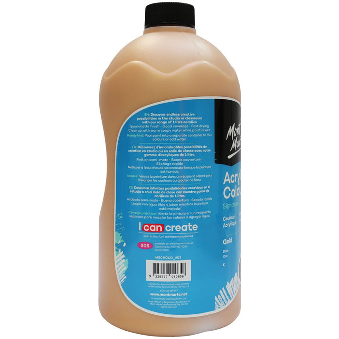 Acrylic Colour Signature 1L (33.8 US fl.oz) Bottle - Gold