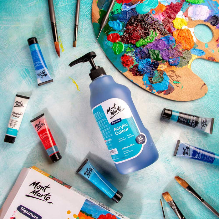 Acrylic Colour Signature 1L (33.8 US fl.oz) Bottle - Phthalo Blue