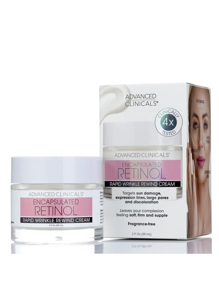 ADVANCED CLINICALS Encapsulated Retinol Rapid Wrinkle Rewind Cream كريم الريتنول للبشرة من ادفانسد كلينيكالز