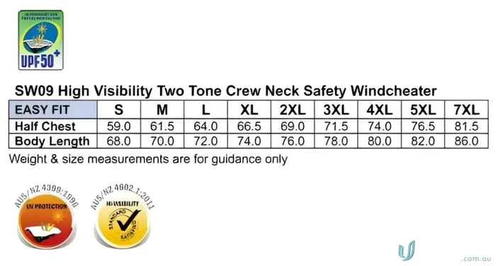 Winning Spirit SW017 AIW HiViz Crew Neck Windcheater