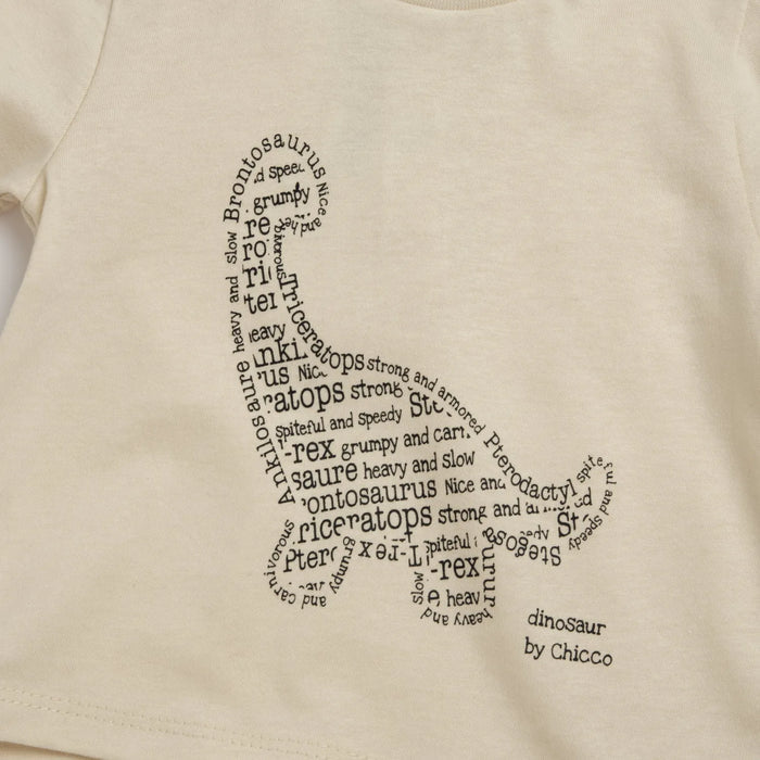 Boys Beige Typography Animal Printed T-shirt