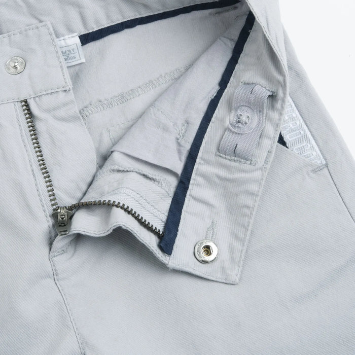 Boys Light Grey Solid Trouser