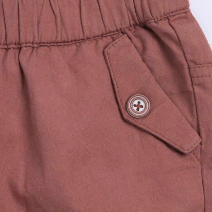 Boys Light Red Solid Shorts