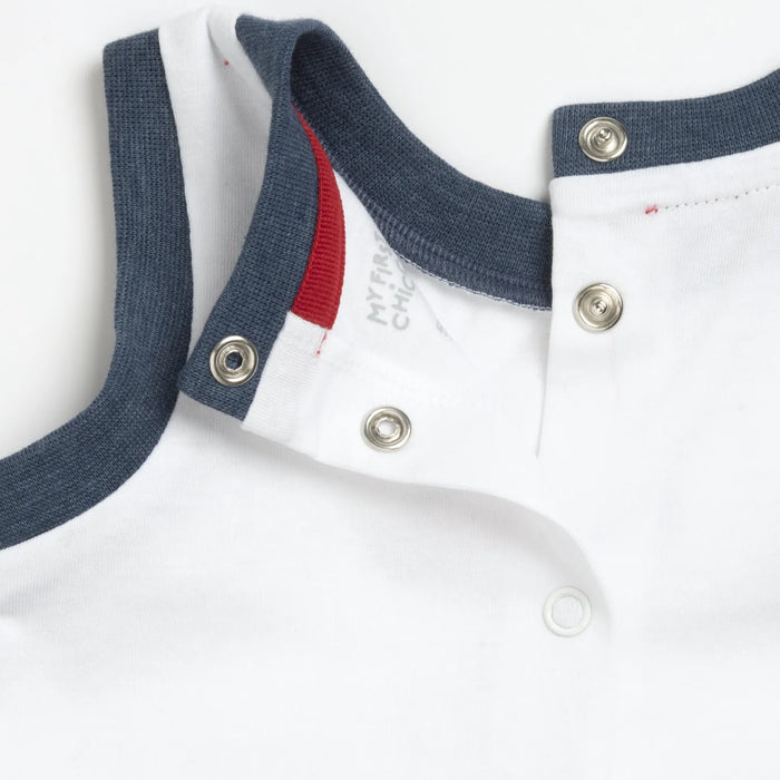 Boys Medium Blue Printed T-Shirt with Shorts