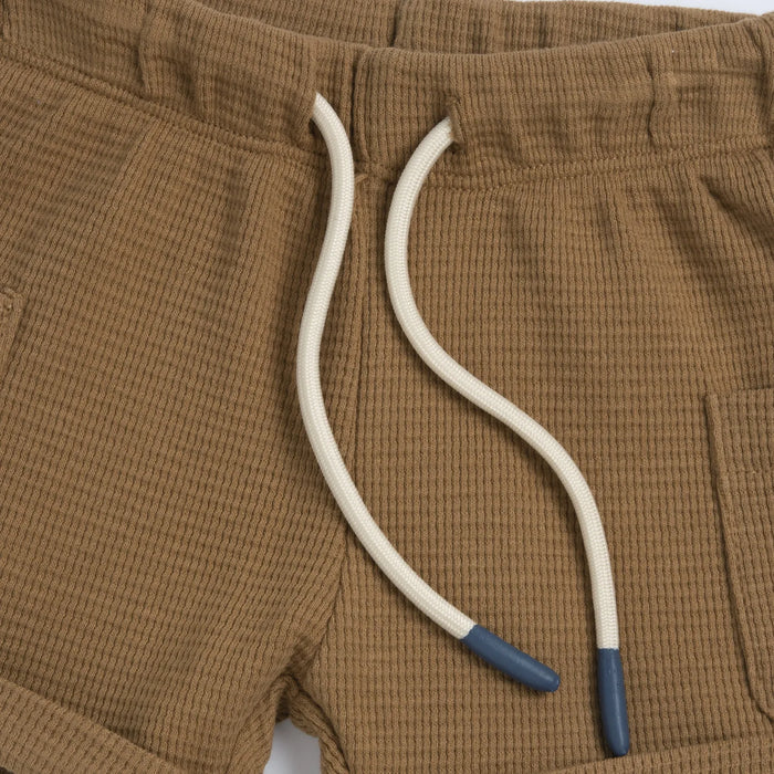 Boys Medium Brown Solid Shorts