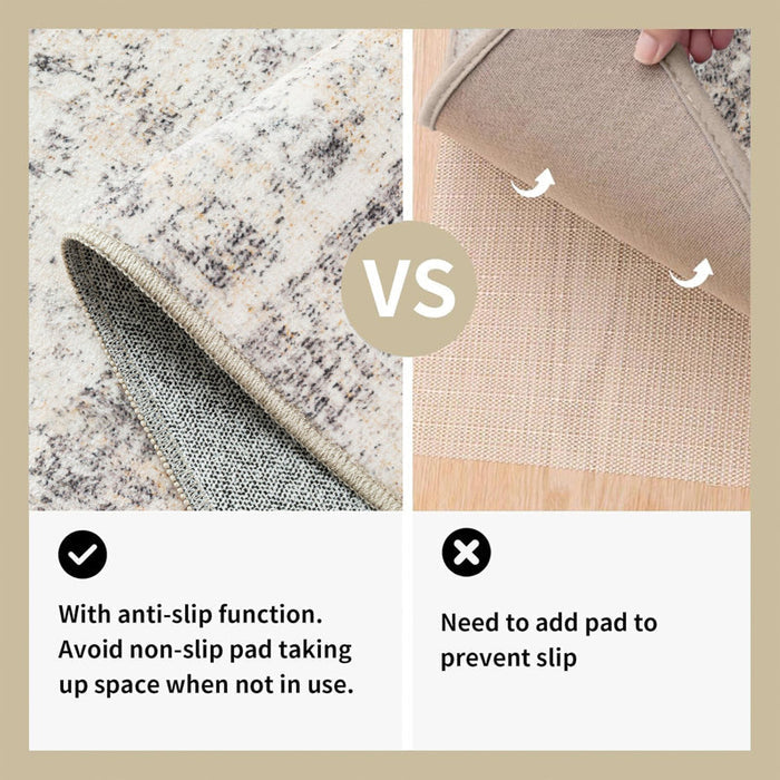 Elroy Machine-Washable Abstract Rug With Non-Slip Rubber Backing