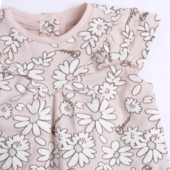 Girls Light Pink Floral Printed Top
