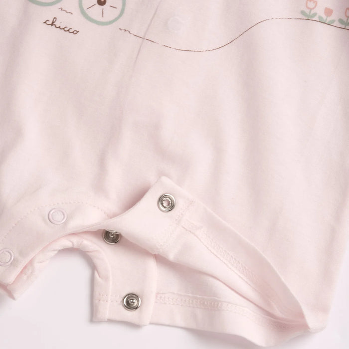 Girls Light Pink Printed Romper