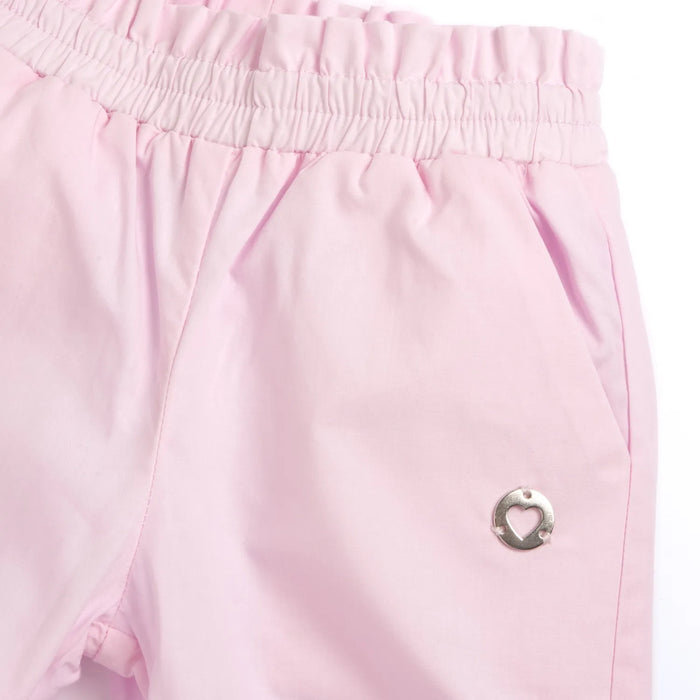 Girls Light Pink Solid Joggers