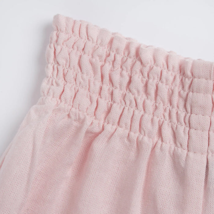 Girls Light Pink Solid Trouser