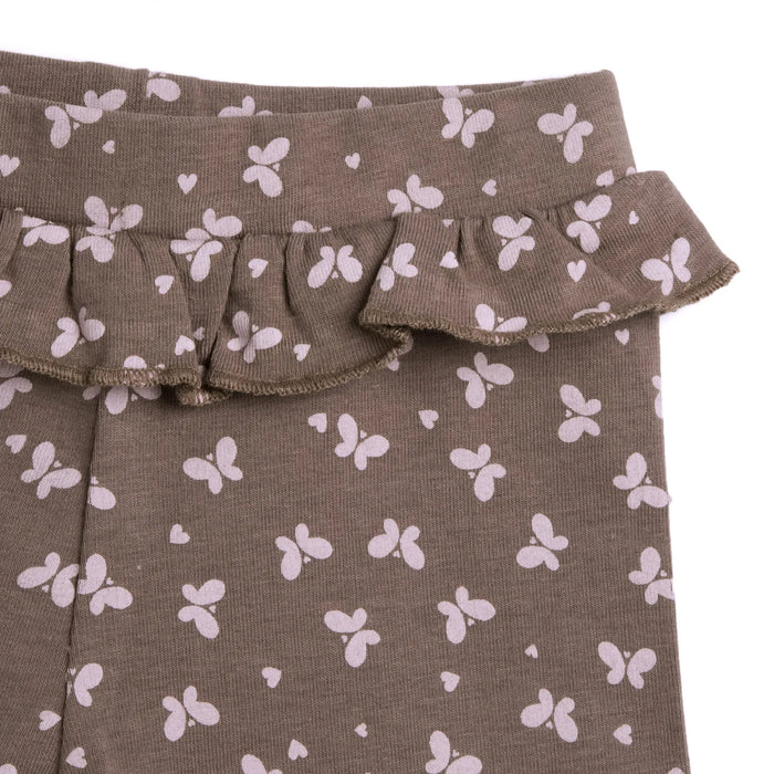 Girls Medium Brown Printed Leggings