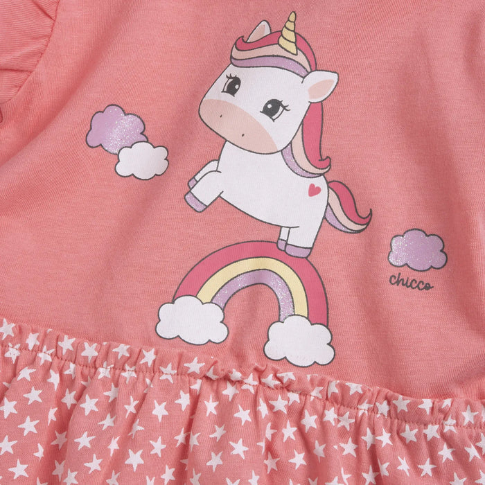 Girls Medium Pink Animal Printed Dress