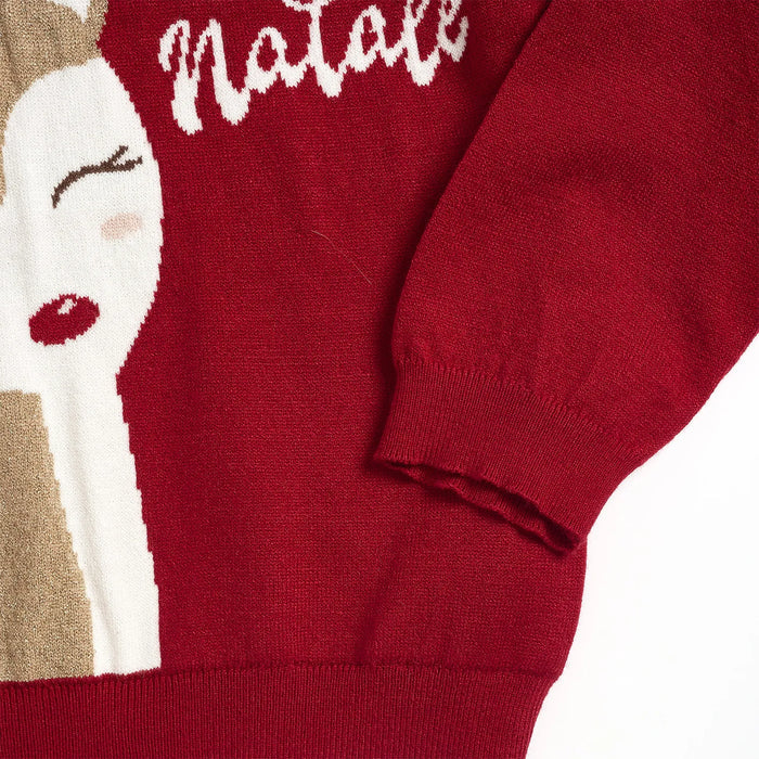 Girls Red Printed Pullover