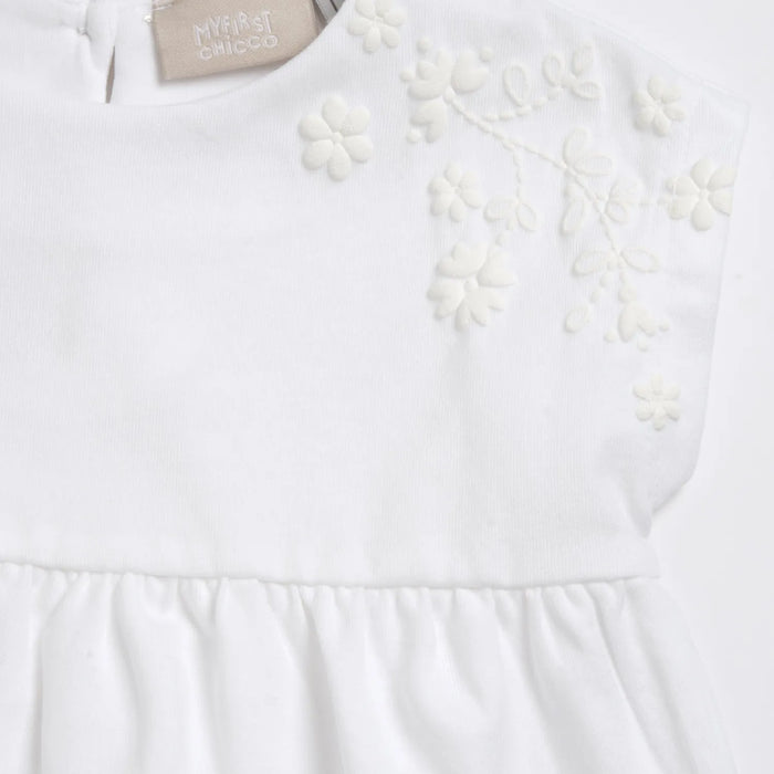 Girls White Embroidered Top