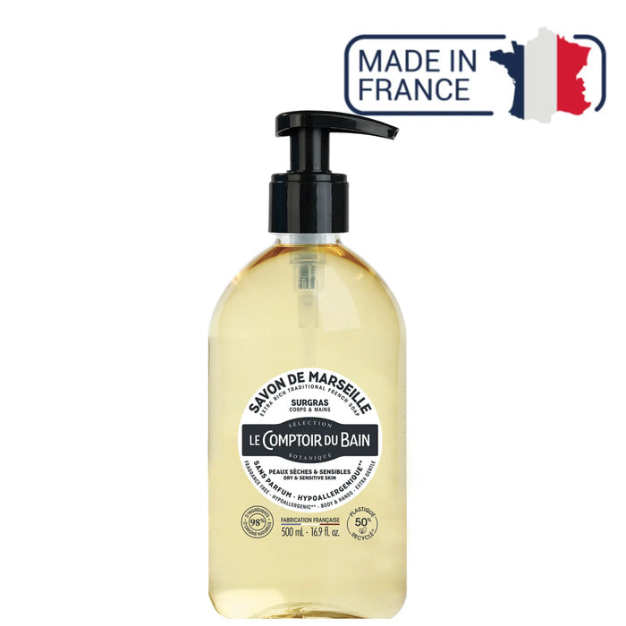 Hypoallergenic liquid Marseille soap - 500ml - Le Comptoir du Bain - My Podologie