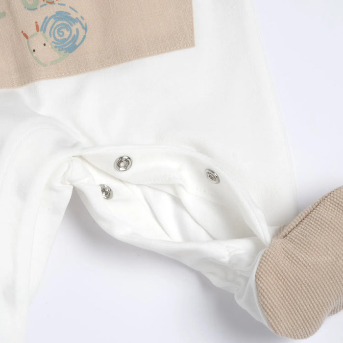 Infants White Typography Printed Leg Opening Babysuit