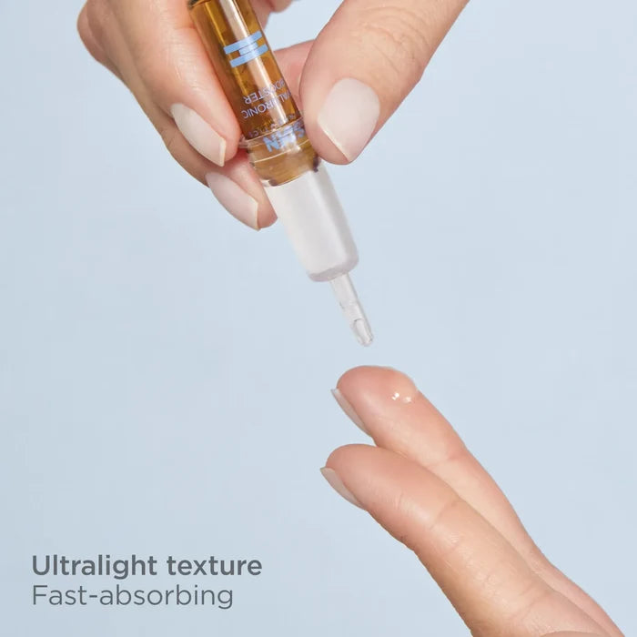 ISDIN Hyaluronic Booster ampoule with ultralight fast-absorbing serum drop