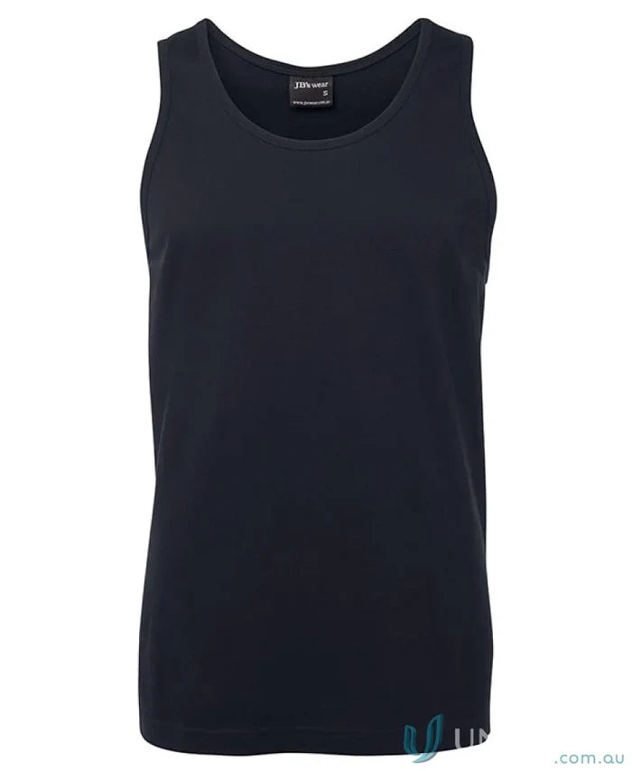 Black cotton tank top from Jbs Adults Singlet made with ring-spun jersey knit for all-day comfort
