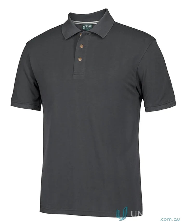 Gray short-sleeved cotton ottoman polo shirt from JBs Colours Of Cotton Ottoman Polo collection