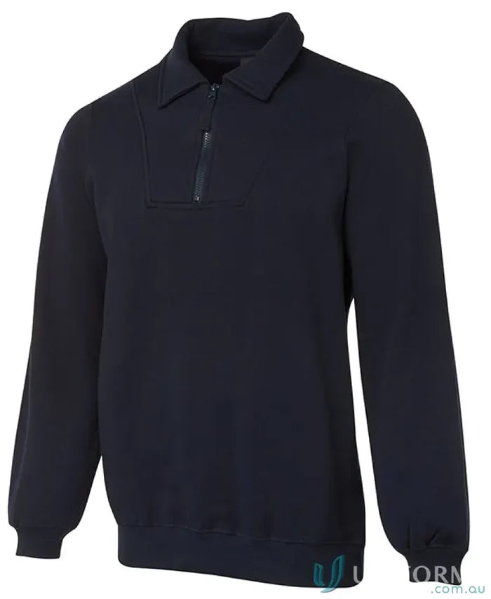 Navy blue JBs Half Zip Fleecy Sweater perfect for cold days zip fleecy sweater style