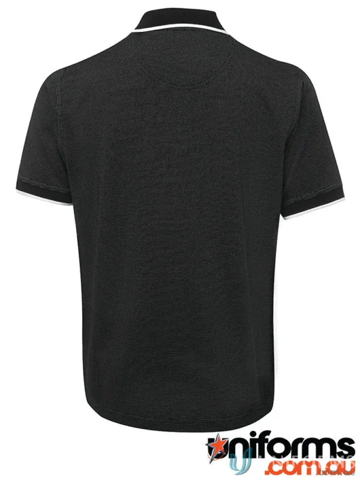 Black JBs Nail Nail Head Polo with white trim and head knit fabric style