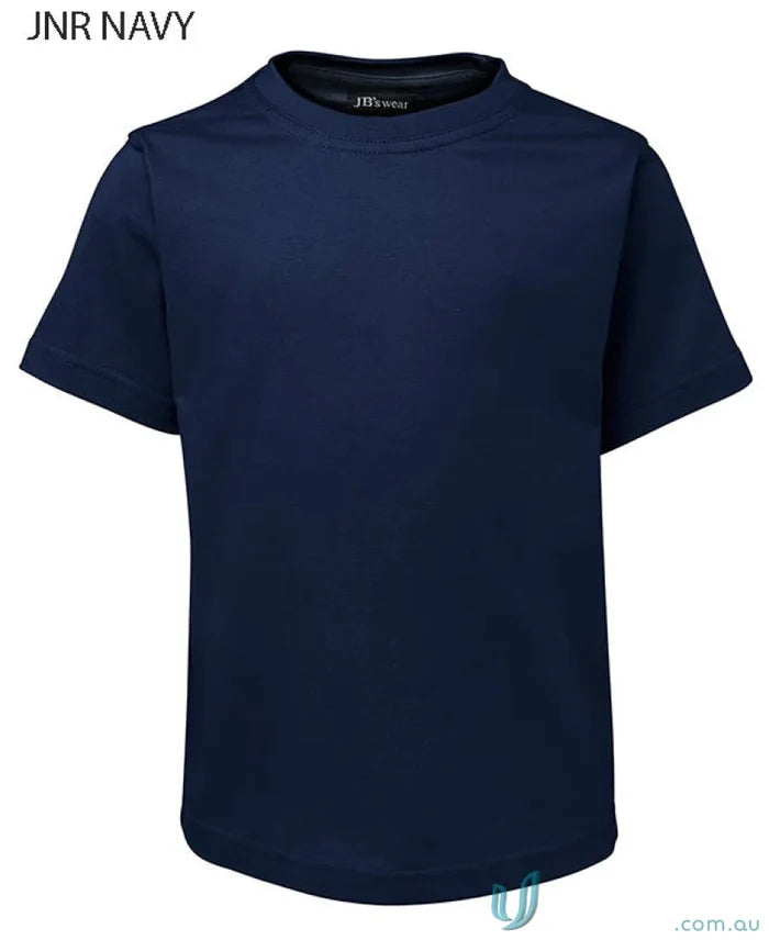 Navy blue short-sleeved kids wear tee from 1kt JBs Wear with classic fit