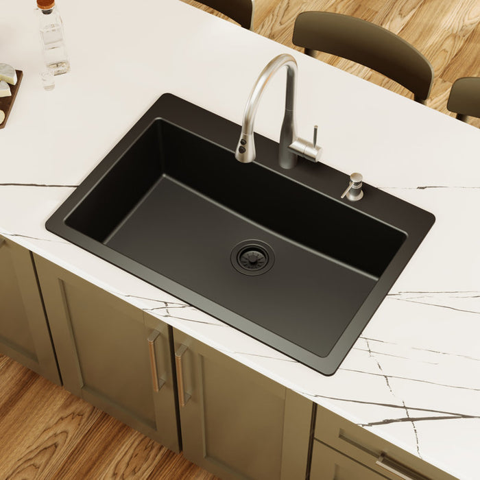 Karran Quartz 33'' X 22'' Large Single Bowl Drop-in Kitchen Sink