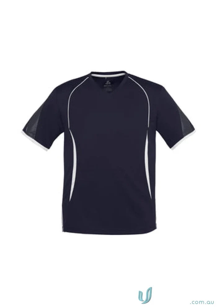 Kids Razor Tee navy white athletic t shirt from t406ks biz collection with biz cool polyester