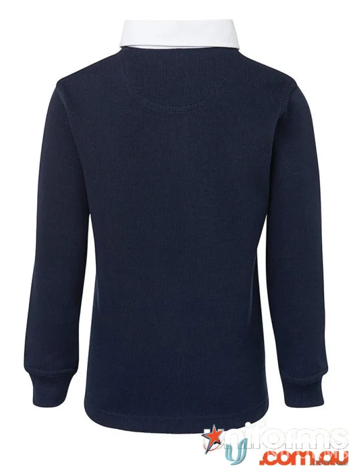 Kids rugby jumper featuring navy long-sleeved JBs Kids Rugby 350gsm rugby knit
