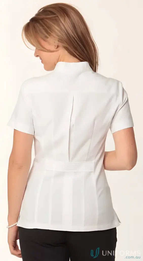 White medical tunic in m8636s womens mechanical stretch fabric for winning spirit ladies