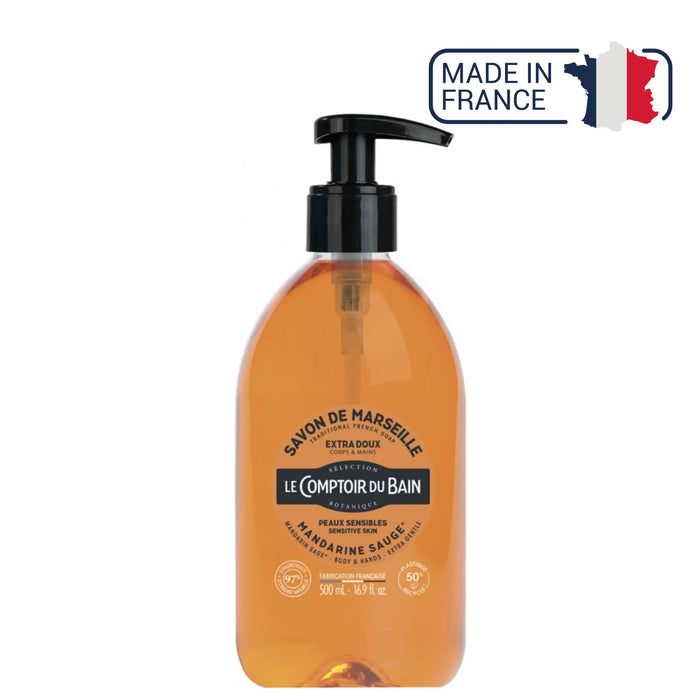 Liquid Marseille soap Mandarin Sage - 500ml - Le Comptoir du Bain - My Podologie