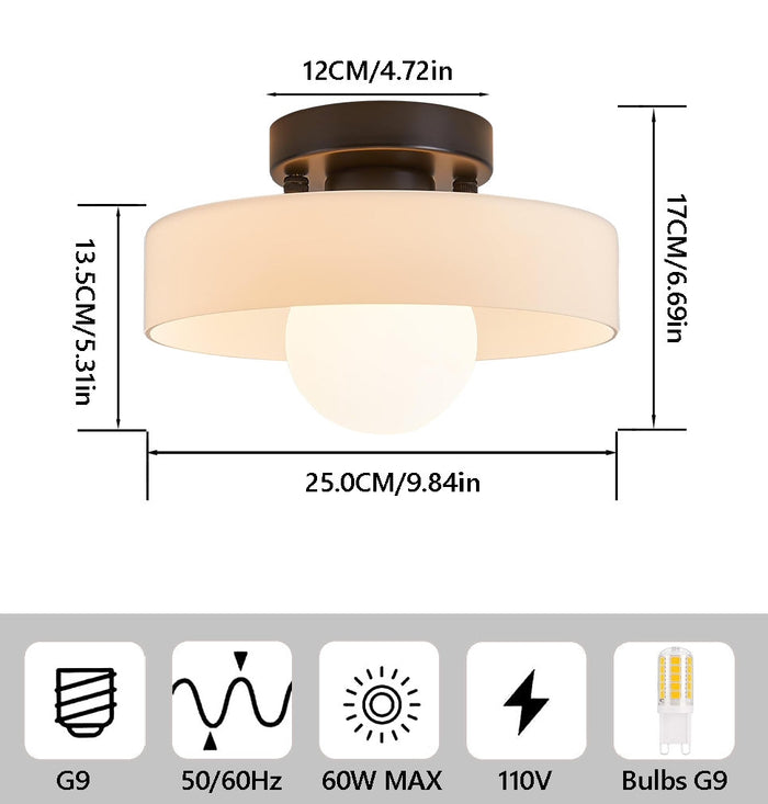 Mid-Century Retro Glass Ceiling Light