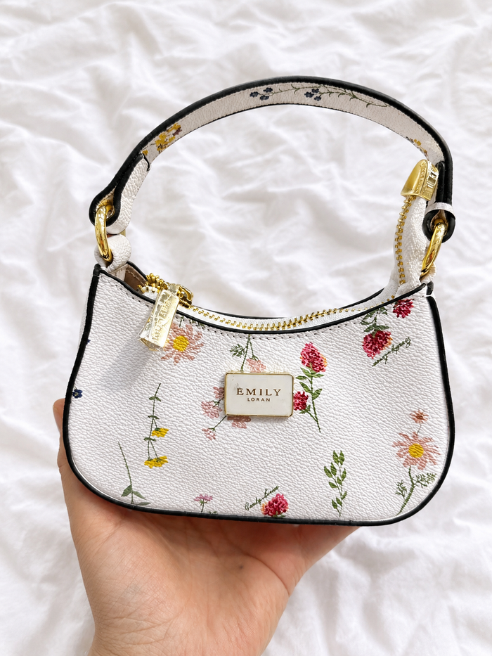 Opaline Shoulder Bag- White Floral MB09