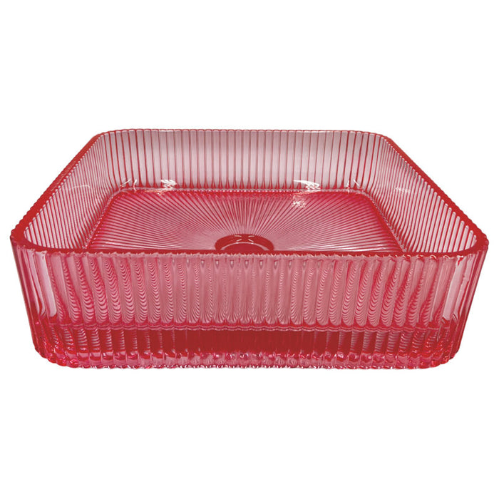 15" Square Tempered Glass Bathroom Sink