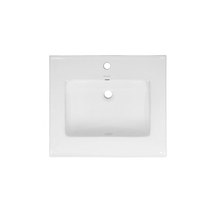 Rectangular white sink on a white background