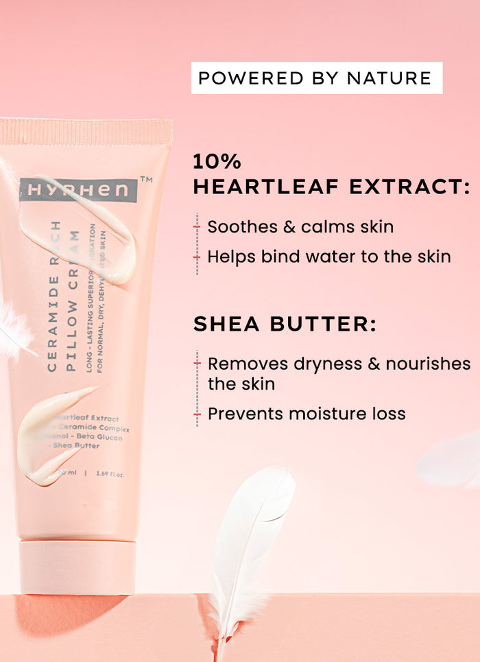 Hyphen 7% Ceramides-NMF Face Moisturizer Rich Pillow Cream - texture and finish demo