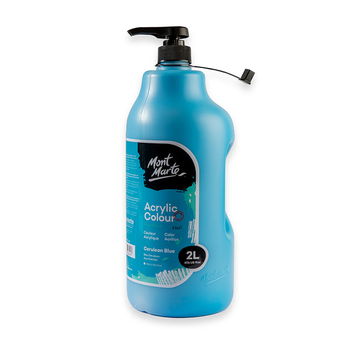Acrylic Colour Paint Signature 2L (67.6 US fl.oz) Bottle – Cerulean Blue