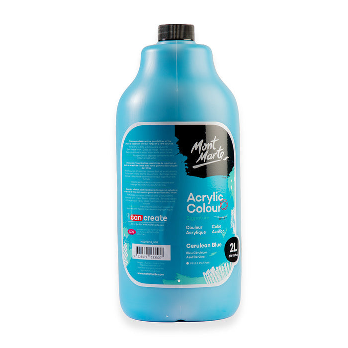 Acrylic Colour Paint Signature 2L (67.6 US fl.oz) Bottle – Cerulean Blue