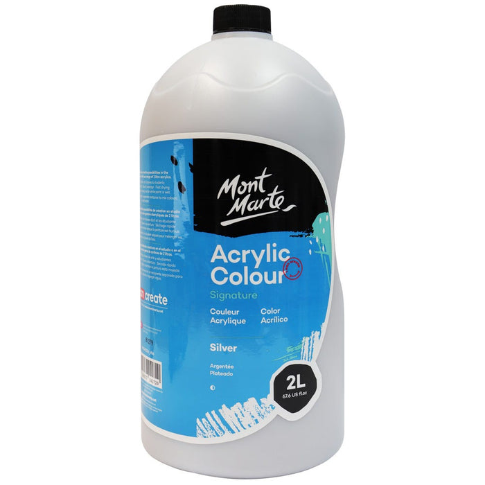 Acrylic Colour Paint Signature 2L (67.6 US fl.oz) Bottle –Silver