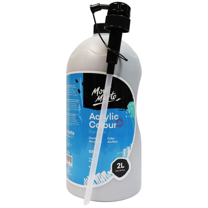Acrylic Colour Paint Signature 2L (67.6 US fl.oz) Bottle –Silver