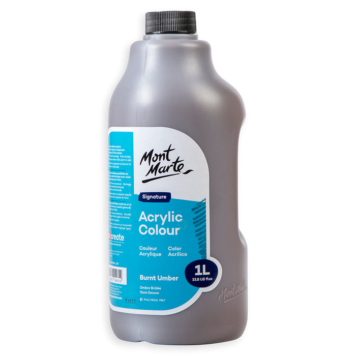 Acrylic Colour Signature 1L (33.8 US fl.oz) Bottle - Burnt Umber