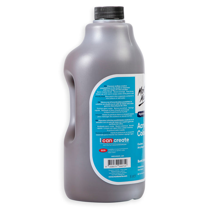 Acrylic Colour Signature 1L (33.8 US fl.oz) Bottle - Burnt Umber