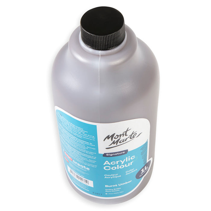 Acrylic Colour Signature 1L (33.8 US fl.oz) Bottle - Burnt Umber