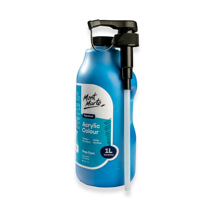 Acrylic Colour Signature 1L (33.8 US fl.oz) Bottle - Deep Cyan