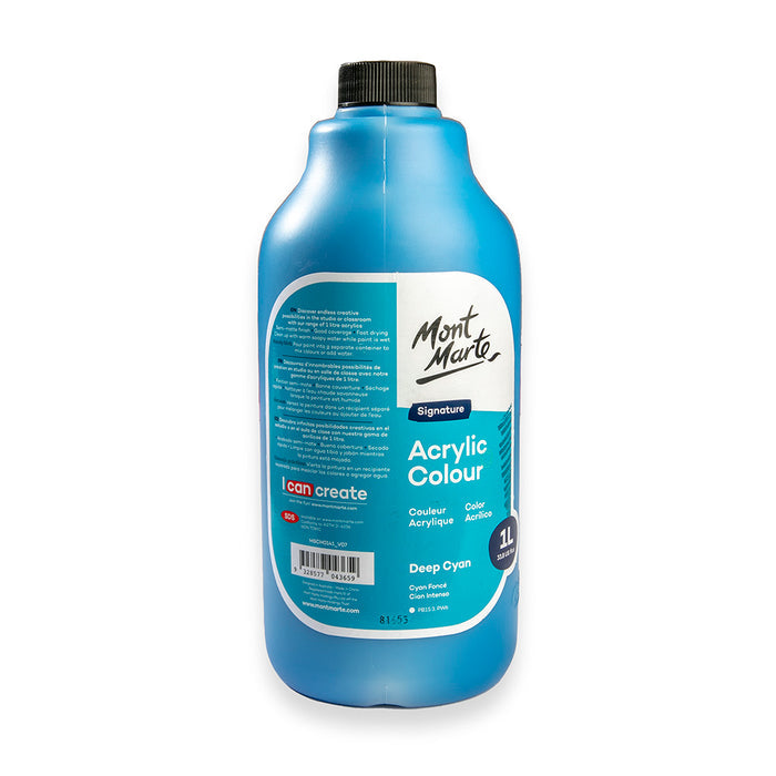 Acrylic Colour Signature 1L (33.8 US fl.oz) Bottle - Deep Cyan