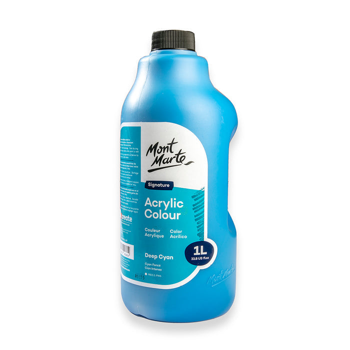 Acrylic Colour Signature 1L (33.8 US fl.oz) Bottle - Deep Cyan
