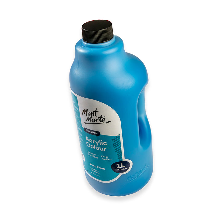 Acrylic Colour Signature 1L (33.8 US fl.oz) Bottle - Deep Cyan